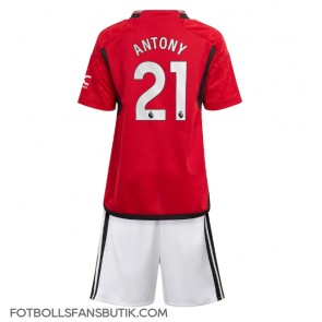 Manchester United Antony #21 Replika Hemmatröja Barn 2023-24 Kortärmad (+ Korta byxor)